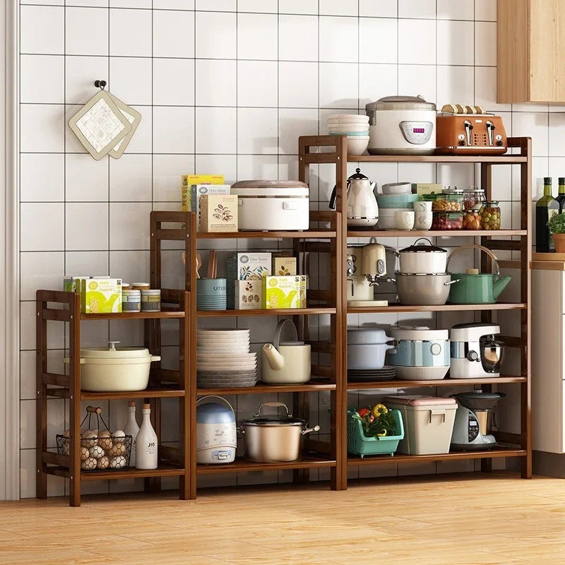 Kitchen shelf, floor standing multi-layer product, household pot seasoning shelf